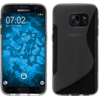 PhoneNatic Case kompatibel mit Samsung Galaxy S7 - grau Silikon Hülle S-Style + 2 Schutzfolien