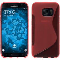 PhoneNatic Case kompatibel mit Samsung Galaxy S7 - rot Silikon Hülle S-Style + 2 Schutzfolien