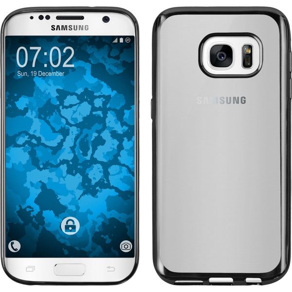 PhoneNatic Case kompatibel mit Samsung Galaxy S7 - grau Silikon Hülle Slim Fit + 2 Schutzfolien