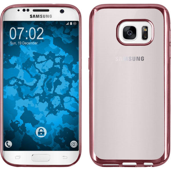 PhoneNatic Case kompatibel mit Samsung Galaxy S7 - pink Silikon Hülle Slim Fit + 2 Schutzfolien