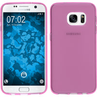 PhoneNatic Case kompatibel mit Samsung Galaxy S7 - rosa Silikon Hülle transparent + 2 Schutzfolien