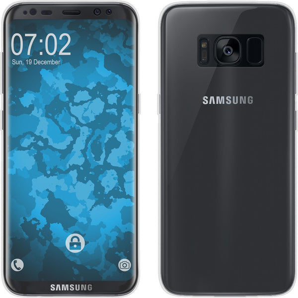 PhoneNatic Case kompatibel mit Samsung Galaxy S8 - Crystal Clear Silikon Hülle 360∞ Fullbody Cover