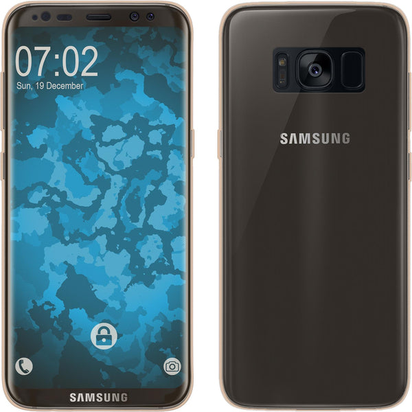 PhoneNatic Case kompatibel mit Samsung Galaxy S8 - gold Silikon Hülle 360∞ Fullbody Cover