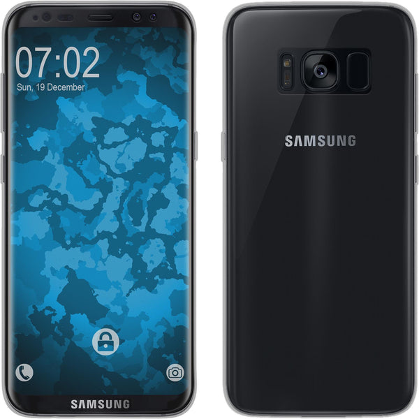 PhoneNatic Case kompatibel mit Samsung Galaxy S8 - grau Silikon Hülle 360∞ Fullbody Cover