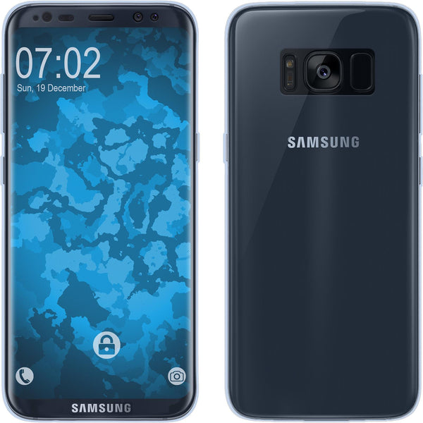 PhoneNatic Case kompatibel mit Samsung Galaxy S8 - hellblau Silikon Hülle 360∞ Fullbody Cover