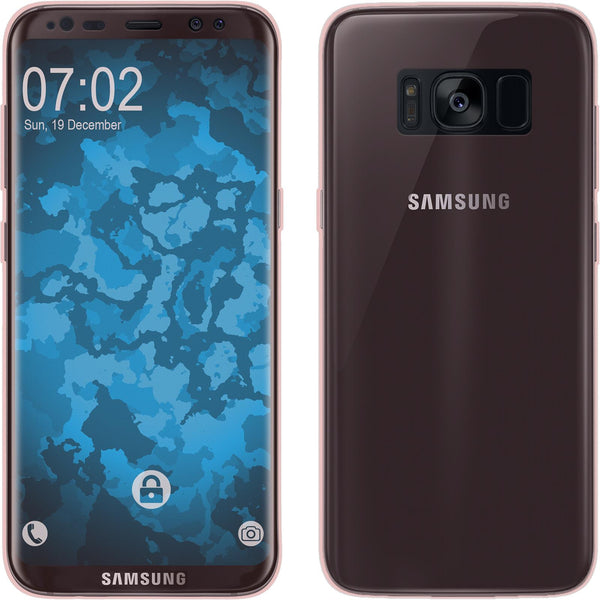 PhoneNatic Case kompatibel mit Samsung Galaxy S8 - rosa Silikon Hülle 360∞ Fullbody Cover