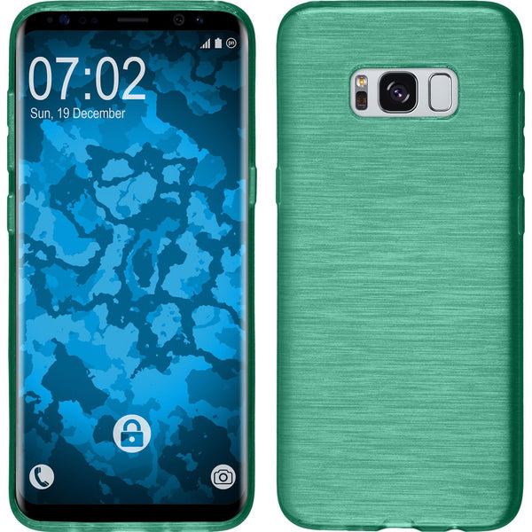 PhoneNatic Case kompatibel mit Samsung Galaxy S8 - grün Silikon Hülle brushed + flexible Folie