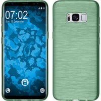 PhoneNatic Case kompatibel mit Samsung Galaxy S8 - pastellgrün Silikon Hülle brushed + flexible Folie