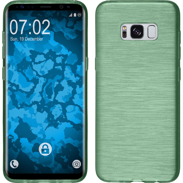 PhoneNatic Case kompatibel mit Samsung Galaxy S8 - pastellgrün Silikon Hülle brushed + flexible Folie