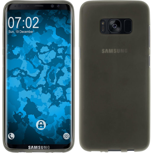 PhoneNatic Case kompatibel mit Samsung Galaxy S8 - grau Silikon Hülle matt + flexible Folie