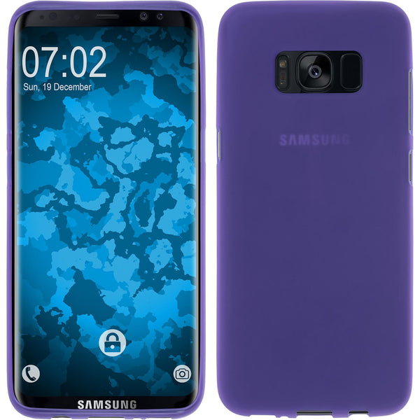 PhoneNatic Case kompatibel mit Samsung Galaxy S8 - lila Silikon Hülle matt + flexible Folie