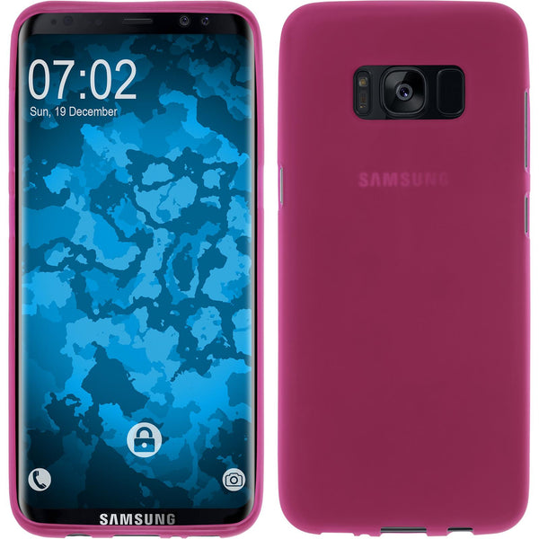 PhoneNatic Case kompatibel mit Samsung Galaxy S8 - pink Silikon Hülle matt + flexible Folie
