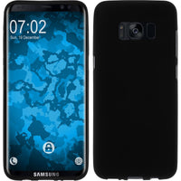PhoneNatic Case kompatibel mit Samsung Galaxy S8 - schwarz Silikon Hülle matt + flexible Folie