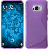 PhoneNatic Case kompatibel mit Samsung Galaxy S8 Plus - lila Silikon Hülle S-Style + flexible Folie