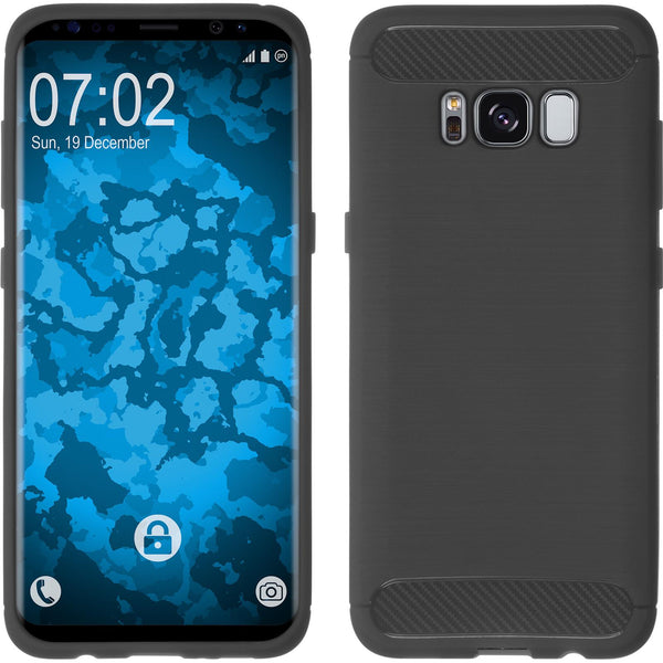 PhoneNatic Case kompatibel mit Samsung Galaxy S8 Plus - grau Silikon Hülle Ultimate + flexible Folie