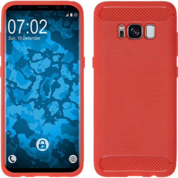 PhoneNatic Case kompatibel mit Samsung Galaxy S8 Plus - rot Silikon Hülle Ultimate + flexible Folie