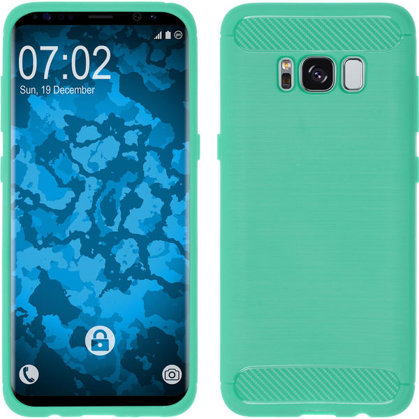 PhoneNatic Case kompatibel mit Samsung Galaxy S8 Plus - türkis Silikon Hülle Ultimate + flexible Folie