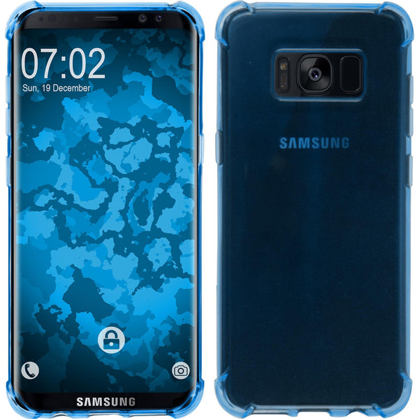PhoneNatic Case kompatibel mit Samsung Galaxy S8 - blau Silikon Hülle Shock-Proof + flexible Folie