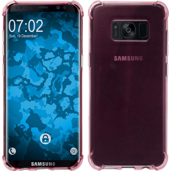 PhoneNatic Case kompatibel mit Samsung Galaxy S8 - pink Silikon Hülle Shock-Proof + flexible Folie