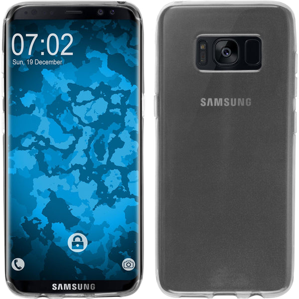 PhoneNatic Case kompatibel mit Samsung Galaxy S8 - Crystal Clear Silikon Hülle transparent + flexible Folie