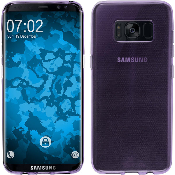 PhoneNatic Case kompatibel mit Samsung Galaxy S8 - lila Silikon Hülle transparent + flexible Folie