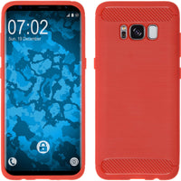 PhoneNatic Case kompatibel mit Samsung Galaxy S8 - rot Silikon Hülle Ultimate + flexible Folie