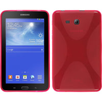 PhoneNatic Case kompatibel mit Samsung Galaxy Tab 3 Lite 7.0 - pink Silikon Hülle X-Style + 2 Schutzfolien