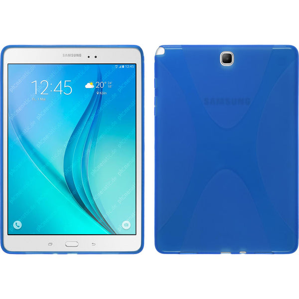 PhoneNatic Case kompatibel mit Samsung Galaxy Tab A 9.7 - blau Silikon Hülle X-Style + 2 Schutzfolien