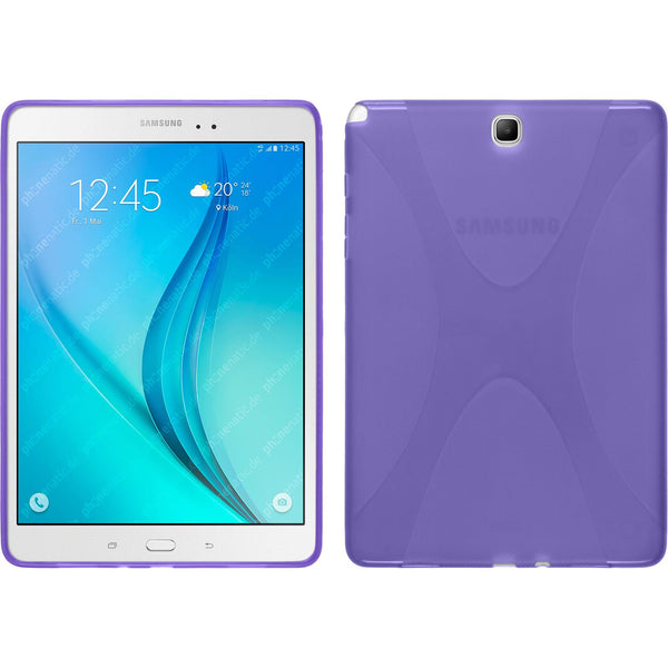 PhoneNatic Case kompatibel mit Samsung Galaxy Tab A 9.7 - lila Silikon Hülle X-Style + 2 Schutzfolien