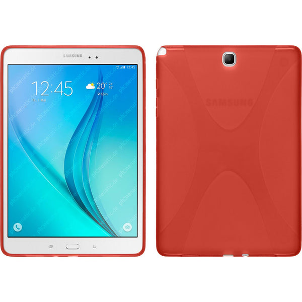 PhoneNatic Case kompatibel mit Samsung Galaxy Tab A 9.7 - rot Silikon Hülle X-Style + 2 Schutzfolien
