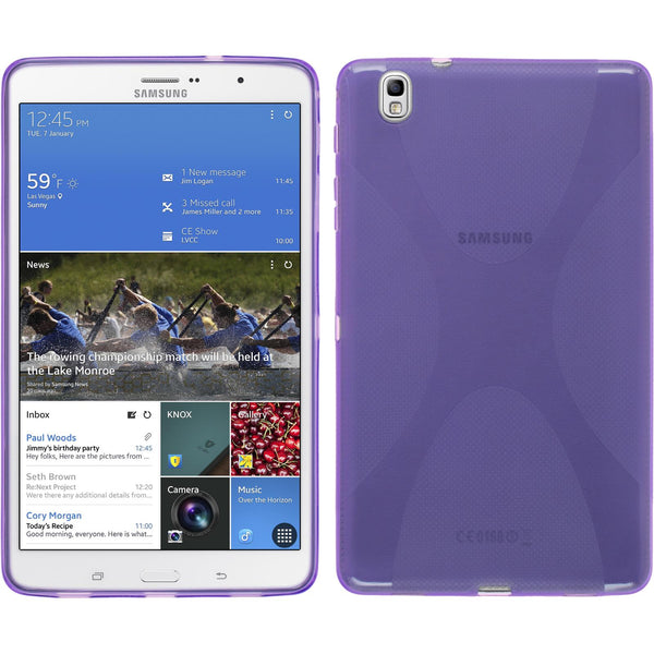 PhoneNatic Case kompatibel mit Samsung Galaxy Tab Pro 8.4 - lila Silikon Hülle X-Style + 2 Schutzfolien