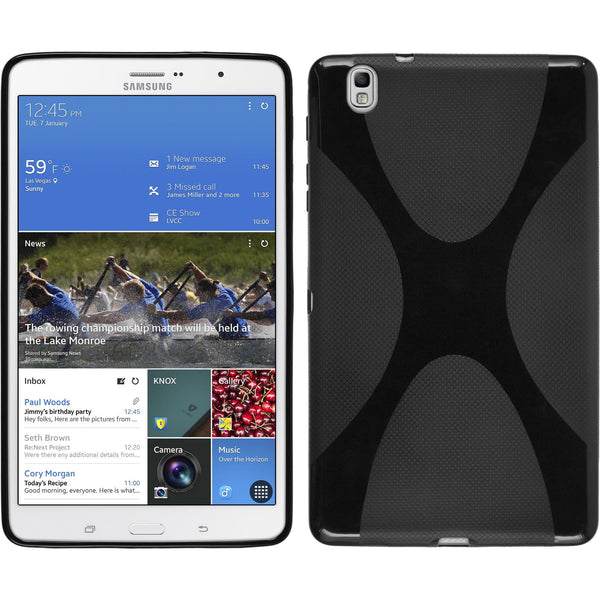 PhoneNatic Case kompatibel mit Samsung Galaxy Tab Pro 8.4 - schwarz Silikon Hülle X-Style + 2 Schutzfolien