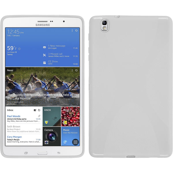 PhoneNatic Case kompatibel mit Samsung Galaxy Tab Pro 8.4 - weiﬂ Silikon Hülle X-Style + 2 Schutzfolien