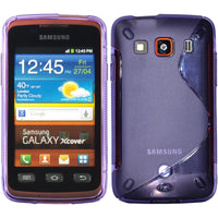 PhoneNatic Case kompatibel mit Samsung Galaxy Xcover - lila Silikon Hülle S-Style + 2 Schutzfolien