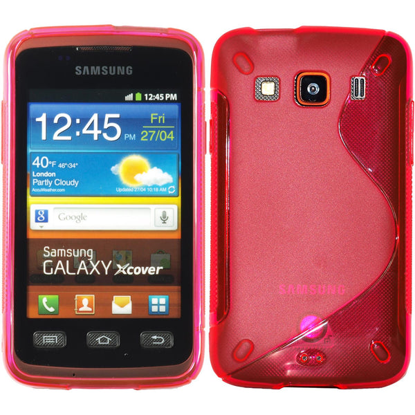 PhoneNatic Case kompatibel mit Samsung Galaxy Xcover - pink Silikon Hülle S-Style + 2 Schutzfolien