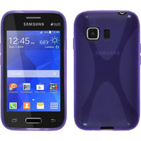 PhoneNatic Case kompatibel mit Samsung Galaxy Young 2 - lila Silikon Hülle X-Style + 2 Schutzfolien