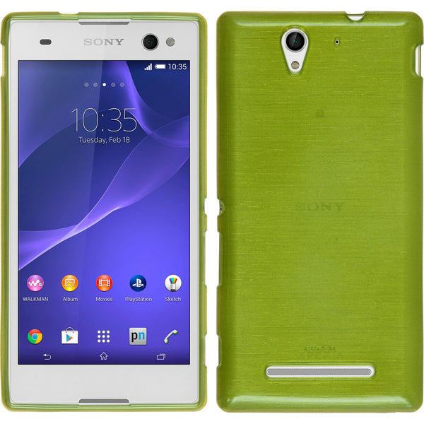 PhoneNatic Case kompatibel mit Sony Xperia C3 - pastellgrün Silikon Hülle brushed + 2 Schutzfolien