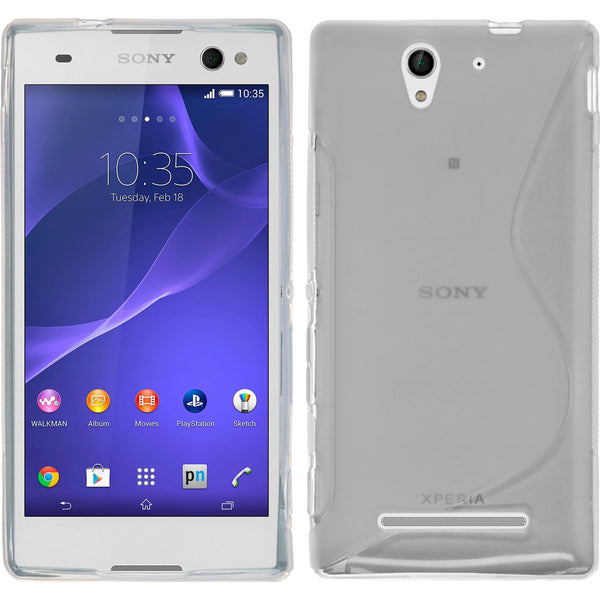 PhoneNatic Case kompatibel mit Sony Xperia C3 - clear Silikon Hülle S-Style + 2 Schutzfolien