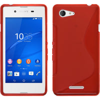 PhoneNatic Case kompatibel mit Sony Xperia E3 - rot Silikon Hülle S-Style + 2 Schutzfolien