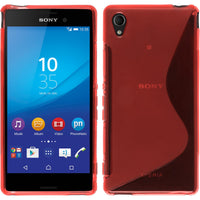 PhoneNatic Case kompatibel mit Sony Xperia M4 Aqua - rot Silikon Hülle S-Style + 2 Schutzfolien