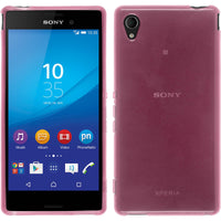 PhoneNatic Case kompatibel mit Sony Xperia M4 Aqua - rosa Silikon Hülle transparent + 2 Schutzfolien