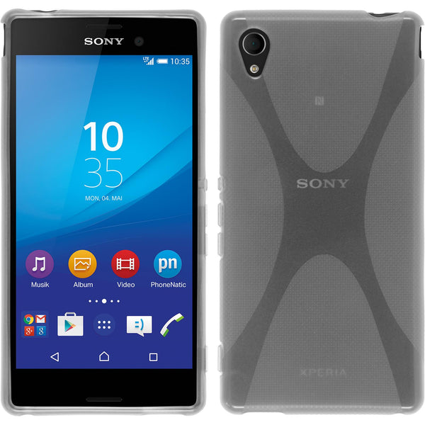 PhoneNatic Case kompatibel mit Sony Xperia M4 Aqua - clear Silikon Hülle X-Style + 2 Schutzfolien