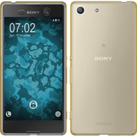 PhoneNatic Case kompatibel mit Sony Xperia M5 - gold Silikon Hülle 360∞ Fullbody Cover