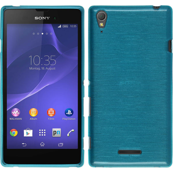 PhoneNatic Case kompatibel mit Sony Xperia Style - pastellgrün Silikon Hülle brushed + 2 Schutzfolien