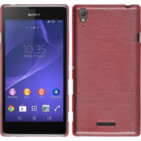 PhoneNatic Case kompatibel mit Sony Xperia Style - rosa Silikon Hülle brushed + 2 Schutzfolien
