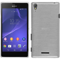 PhoneNatic Case kompatibel mit Sony Xperia Style - weiß Silikon Hülle brushed + 2 Schutzfolien