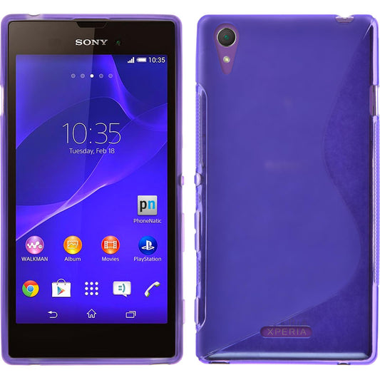 PhoneNatic Case kompatibel mit Sony Xperia Style - lila Silikon Hülle S-Style + 2 Schutzfolien