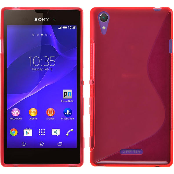PhoneNatic Case kompatibel mit Sony Xperia Style - rot Silikon Hülle S-Style + 2 Schutzfolien