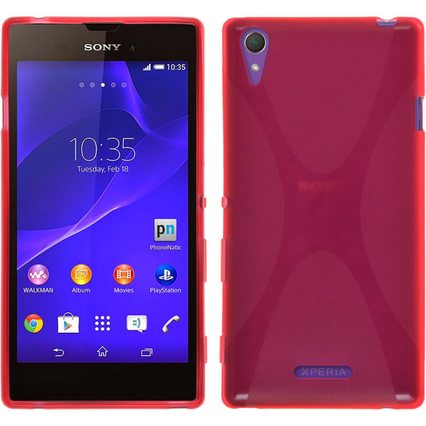 PhoneNatic Case kompatibel mit Sony Xperia Style - rot Silikon Hülle X-Style + 2 Schutzfolien