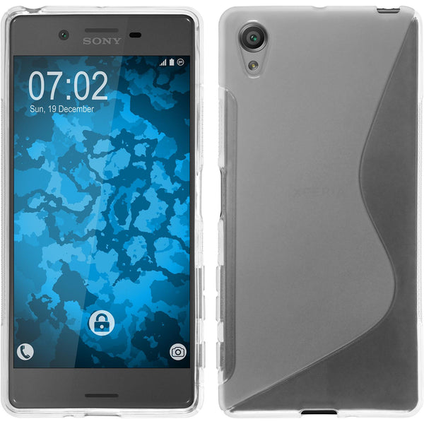 PhoneNatic Case kompatibel mit Sony Xperia X - clear Silikon Hülle S-Style + 2 Schutzfolien